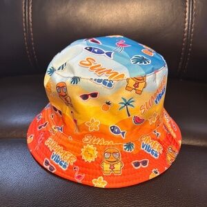 Summer Vibes Colorful Bucket Hat NWOT